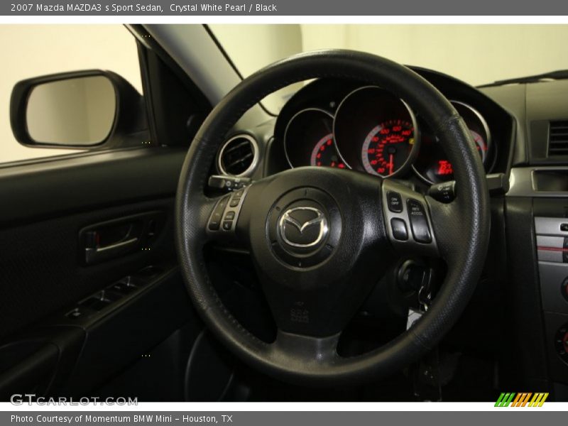 Crystal White Pearl / Black 2007 Mazda MAZDA3 s Sport Sedan