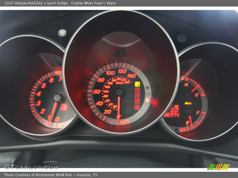 Crystal White Pearl / Black 2007 Mazda MAZDA3 s Sport Sedan