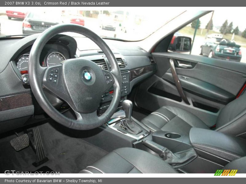 Crimson Red / Black Nevada Leather 2007 BMW X3 3.0si
