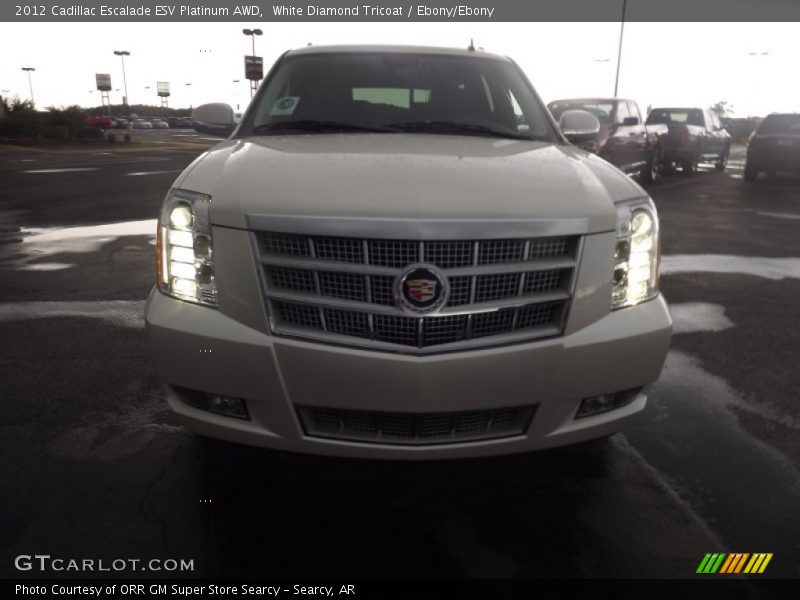 White Diamond Tricoat / Ebony/Ebony 2012 Cadillac Escalade ESV Platinum AWD