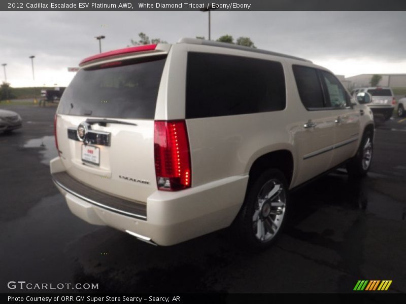 White Diamond Tricoat / Ebony/Ebony 2012 Cadillac Escalade ESV Platinum AWD