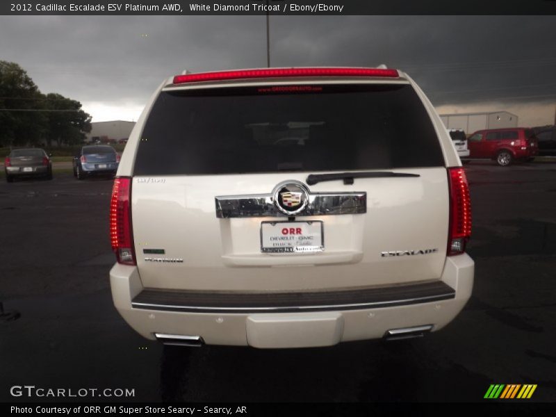 White Diamond Tricoat / Ebony/Ebony 2012 Cadillac Escalade ESV Platinum AWD