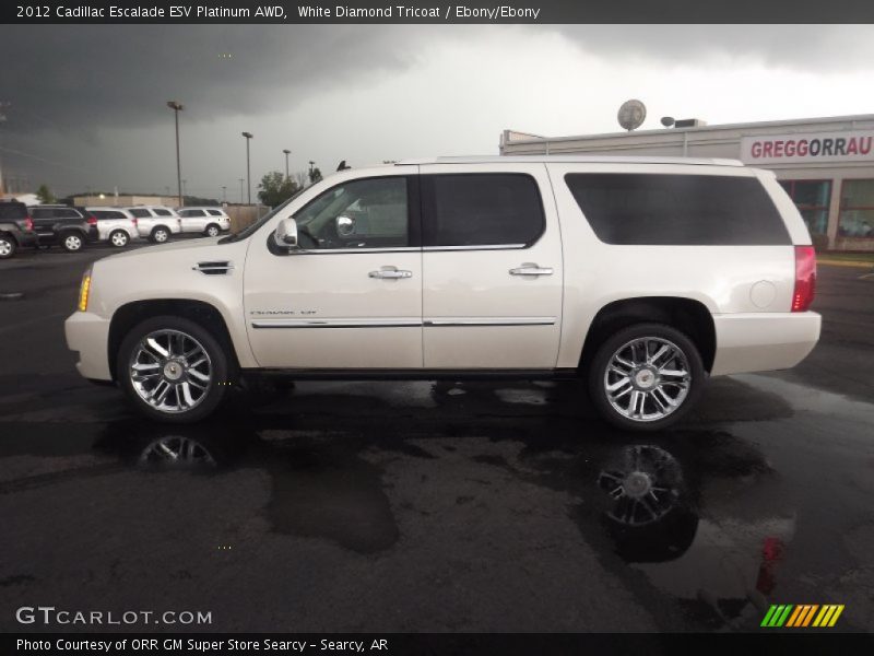 White Diamond Tricoat / Ebony/Ebony 2012 Cadillac Escalade ESV Platinum AWD