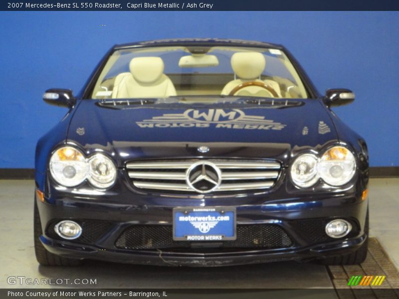 Capri Blue Metallic / Ash Grey 2007 Mercedes-Benz SL 550 Roadster