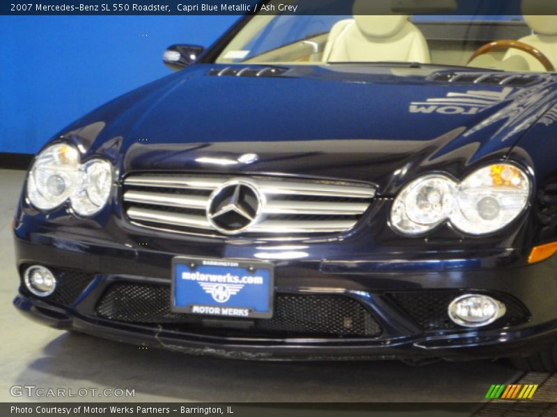 Capri Blue Metallic / Ash Grey 2007 Mercedes-Benz SL 550 Roadster