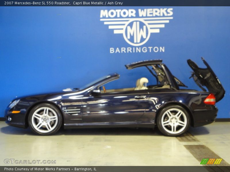 Capri Blue Metallic / Ash Grey 2007 Mercedes-Benz SL 550 Roadster