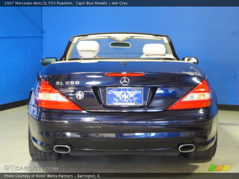 Capri Blue Metallic / Ash Grey 2007 Mercedes-Benz SL 550 Roadster