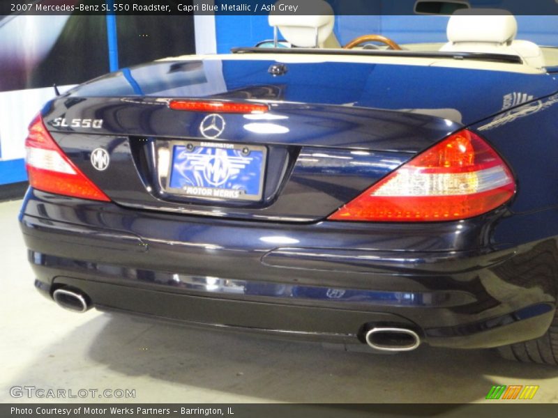 Capri Blue Metallic / Ash Grey 2007 Mercedes-Benz SL 550 Roadster