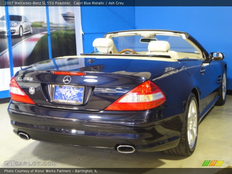 Capri Blue Metallic / Ash Grey 2007 Mercedes-Benz SL 550 Roadster