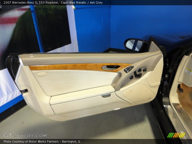 Capri Blue Metallic / Ash Grey 2007 Mercedes-Benz SL 550 Roadster
