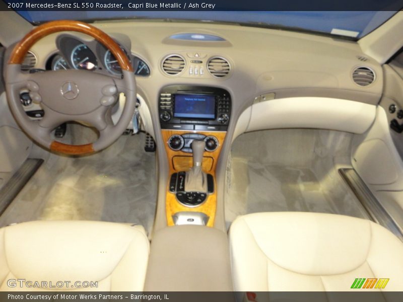 Capri Blue Metallic / Ash Grey 2007 Mercedes-Benz SL 550 Roadster