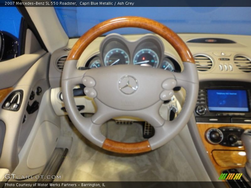 Capri Blue Metallic / Ash Grey 2007 Mercedes-Benz SL 550 Roadster