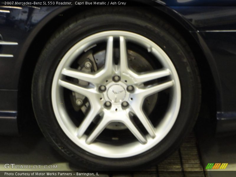 Capri Blue Metallic / Ash Grey 2007 Mercedes-Benz SL 550 Roadster