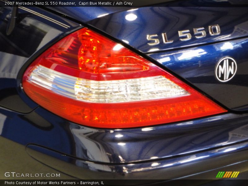Capri Blue Metallic / Ash Grey 2007 Mercedes-Benz SL 550 Roadster