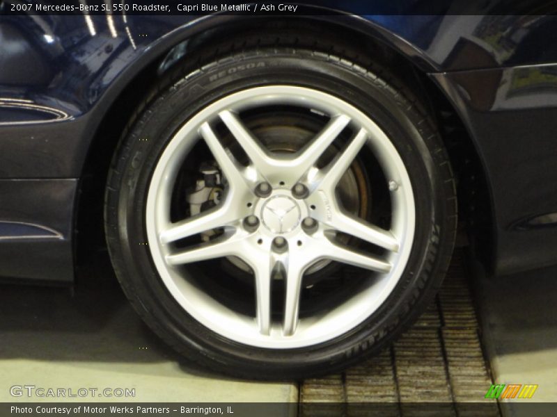 Capri Blue Metallic / Ash Grey 2007 Mercedes-Benz SL 550 Roadster
