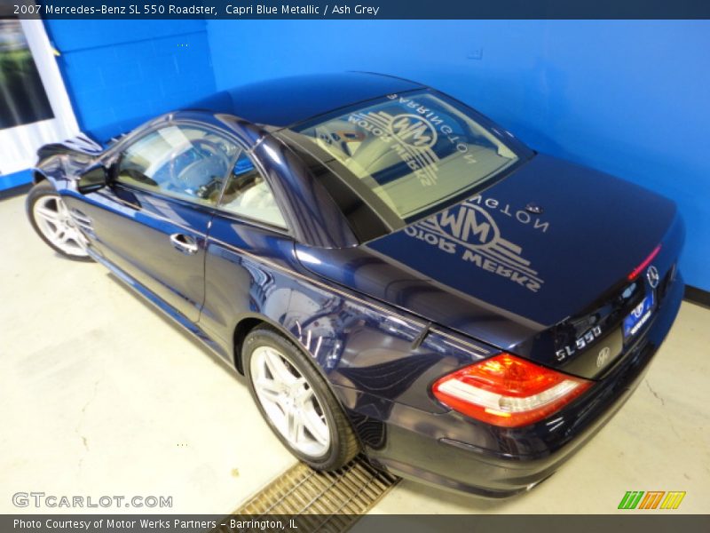 Capri Blue Metallic / Ash Grey 2007 Mercedes-Benz SL 550 Roadster
