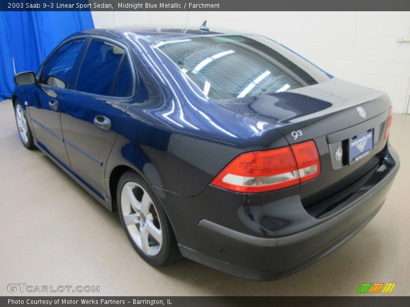 Midnight Blue Metallic / Parchment 2003 Saab 9-3 Linear Sport Sedan