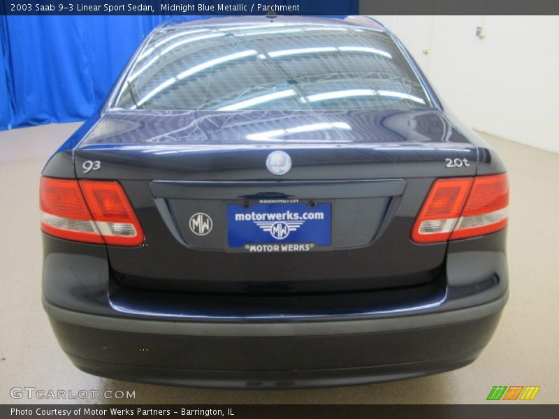 Midnight Blue Metallic / Parchment 2003 Saab 9-3 Linear Sport Sedan