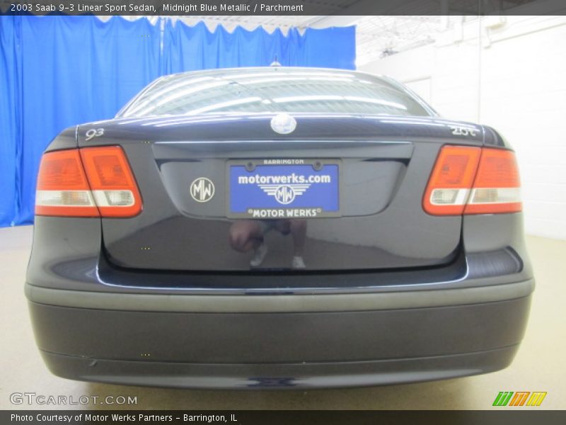 Midnight Blue Metallic / Parchment 2003 Saab 9-3 Linear Sport Sedan
