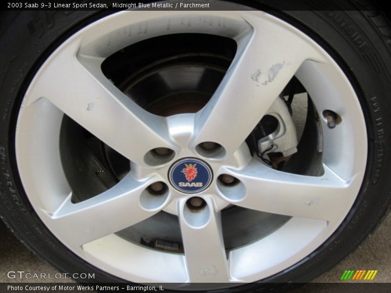 Midnight Blue Metallic / Parchment 2003 Saab 9-3 Linear Sport Sedan