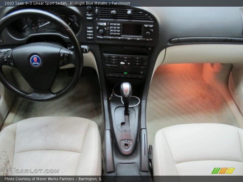 Midnight Blue Metallic / Parchment 2003 Saab 9-3 Linear Sport Sedan