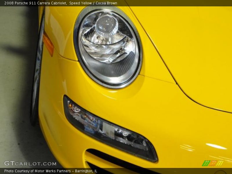 Speed Yellow / Cocoa Brown 2008 Porsche 911 Carrera Cabriolet