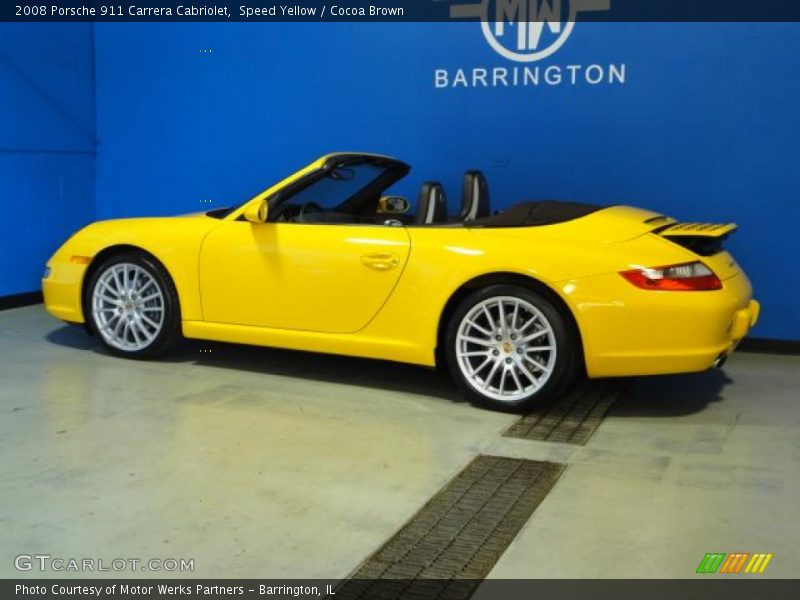 Speed Yellow / Cocoa Brown 2008 Porsche 911 Carrera Cabriolet