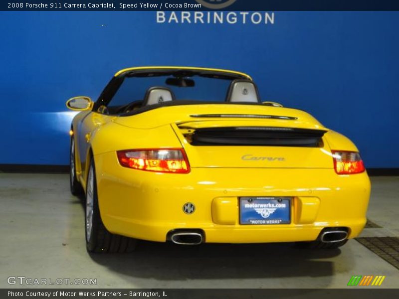 Speed Yellow / Cocoa Brown 2008 Porsche 911 Carrera Cabriolet