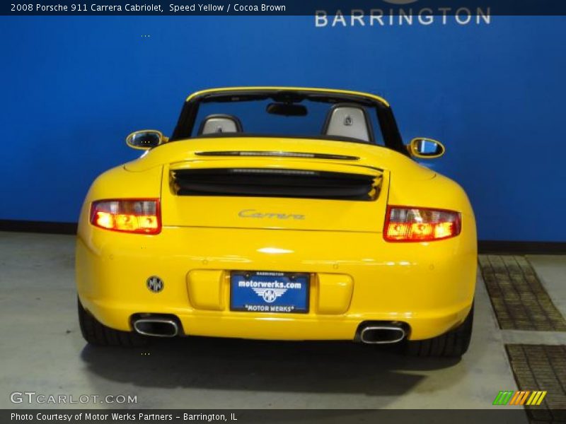 Speed Yellow / Cocoa Brown 2008 Porsche 911 Carrera Cabriolet