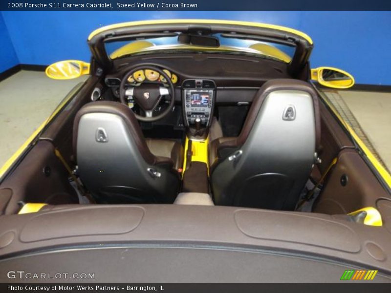 Speed Yellow / Cocoa Brown 2008 Porsche 911 Carrera Cabriolet