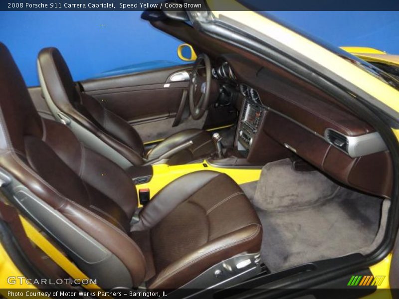 Speed Yellow / Cocoa Brown 2008 Porsche 911 Carrera Cabriolet