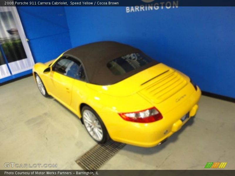 Speed Yellow / Cocoa Brown 2008 Porsche 911 Carrera Cabriolet