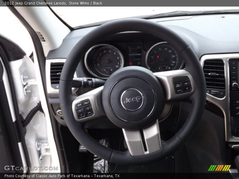 Stone White / Black 2012 Jeep Grand Cherokee Laredo