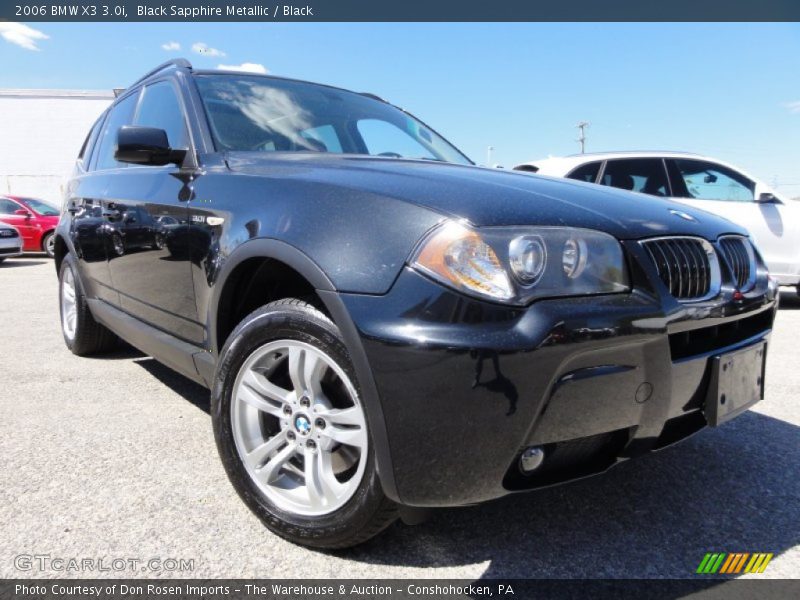 Black Sapphire Metallic / Black 2006 BMW X3 3.0i