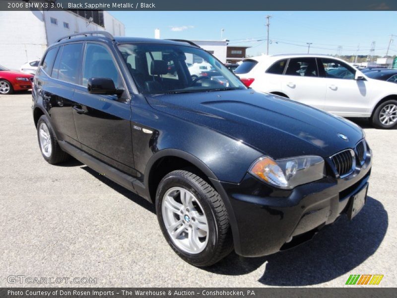 Black Sapphire Metallic / Black 2006 BMW X3 3.0i