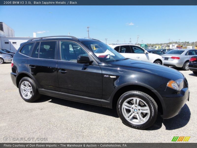 Black Sapphire Metallic / Black 2006 BMW X3 3.0i