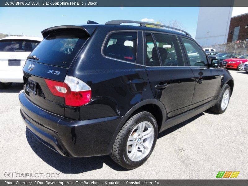 Black Sapphire Metallic / Black 2006 BMW X3 3.0i