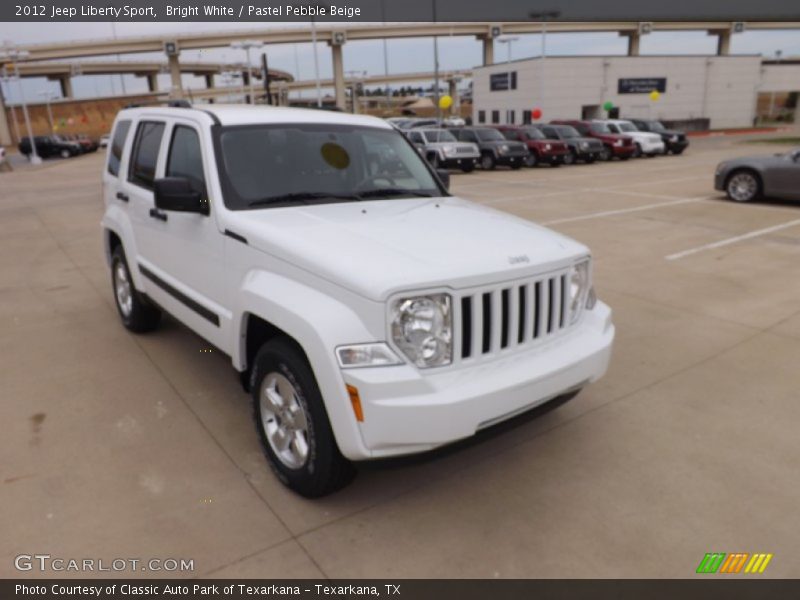 Bright White / Pastel Pebble Beige 2012 Jeep Liberty Sport