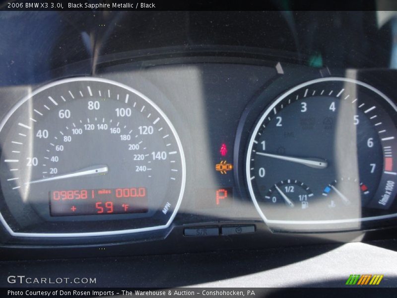 Black Sapphire Metallic / Black 2006 BMW X3 3.0i
