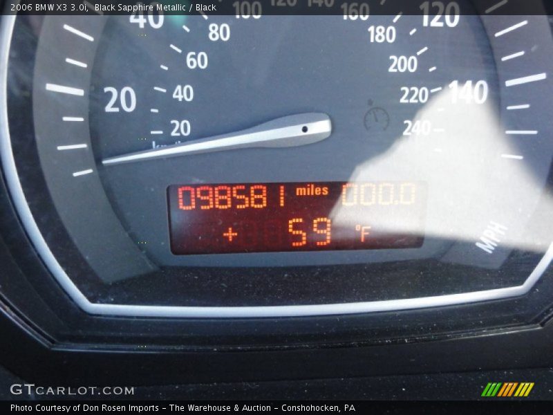 Black Sapphire Metallic / Black 2006 BMW X3 3.0i