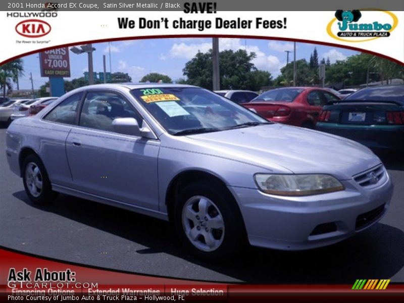 Satin Silver Metallic / Black 2001 Honda Accord EX Coupe