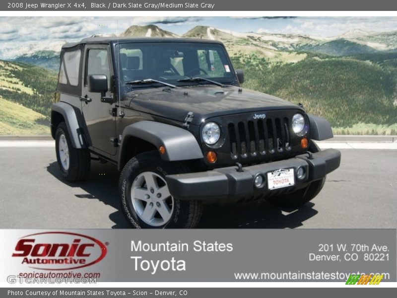 Black / Dark Slate Gray/Medium Slate Gray 2008 Jeep Wrangler X 4x4