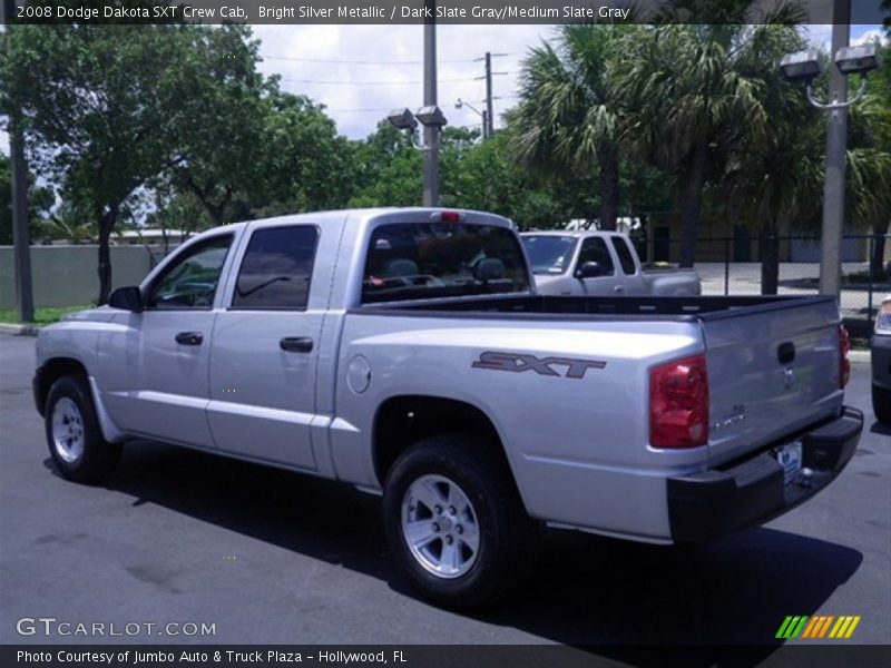 Bright Silver Metallic / Dark Slate Gray/Medium Slate Gray 2008 Dodge Dakota SXT Crew Cab