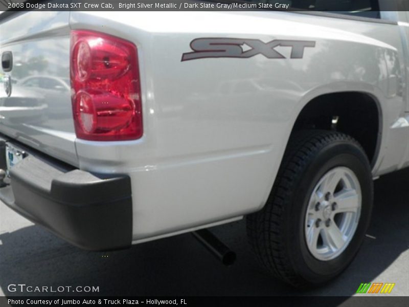 Bright Silver Metallic / Dark Slate Gray/Medium Slate Gray 2008 Dodge Dakota SXT Crew Cab