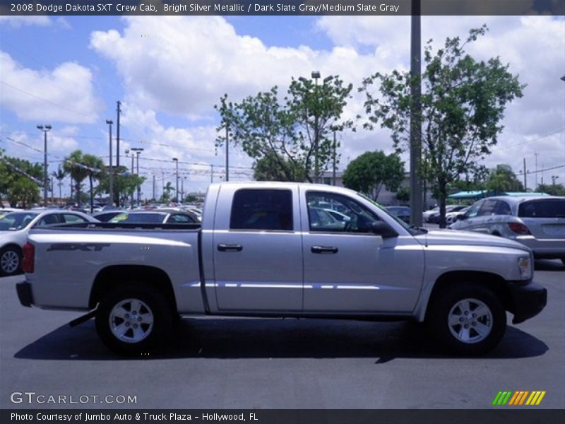 Bright Silver Metallic / Dark Slate Gray/Medium Slate Gray 2008 Dodge Dakota SXT Crew Cab