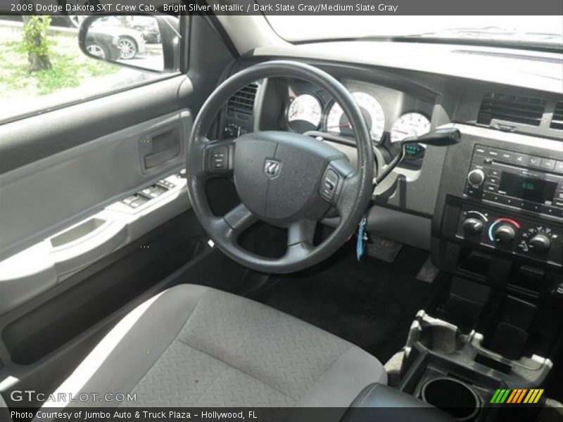 Bright Silver Metallic / Dark Slate Gray/Medium Slate Gray 2008 Dodge Dakota SXT Crew Cab