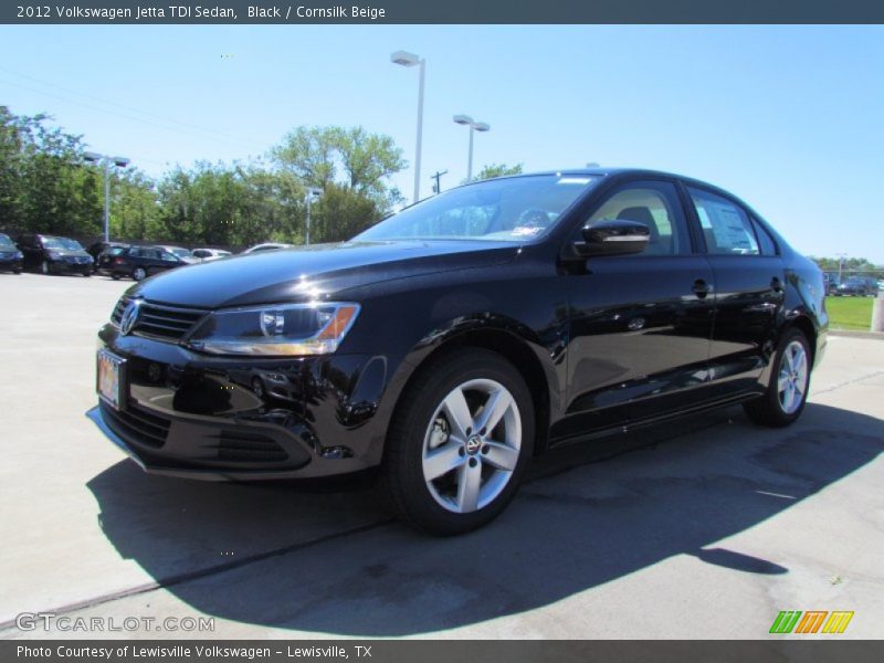 Black / Cornsilk Beige 2012 Volkswagen Jetta TDI Sedan