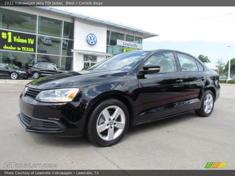 Black / Cornsilk Beige 2012 Volkswagen Jetta TDI Sedan