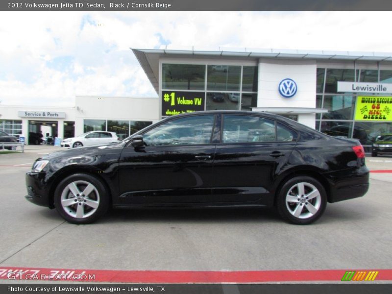 Black / Cornsilk Beige 2012 Volkswagen Jetta TDI Sedan