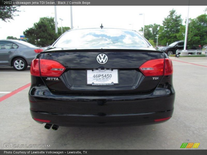 Black / Cornsilk Beige 2012 Volkswagen Jetta TDI Sedan